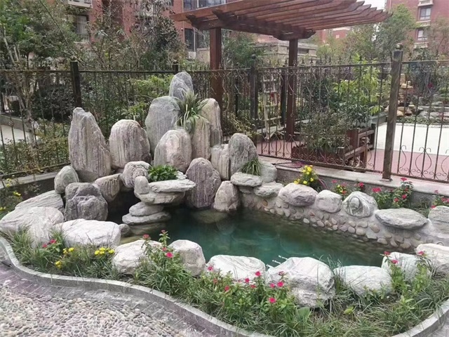 南通庭院假山鱼池制作视频